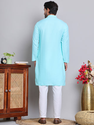 Solid Cotton Kurta Set for Men