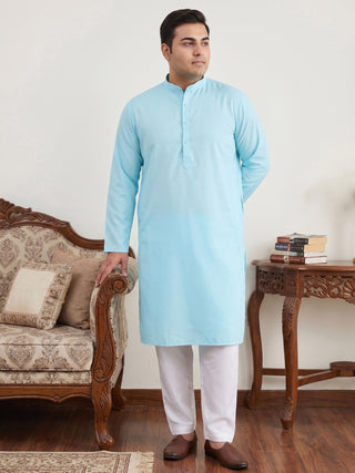 Solid Cotton Kurta Set for Men
