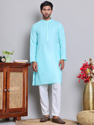 Solid Cotton Kurta Set for Men