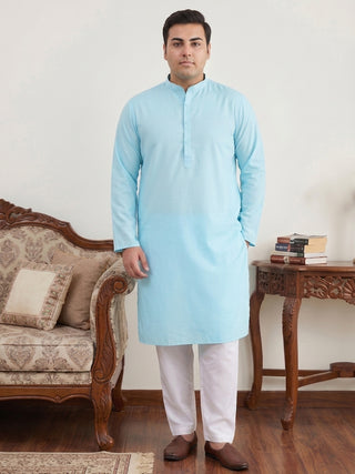 Solid Cotton Kurta Set for Men