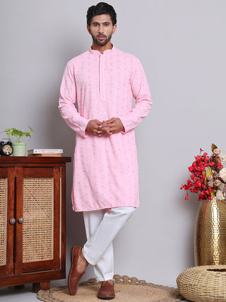 Men's Embroidered and Sequence Kurta Pyjama Sets