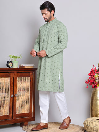 Men's Embroidered and Sequence Kurta Pyjama Sets