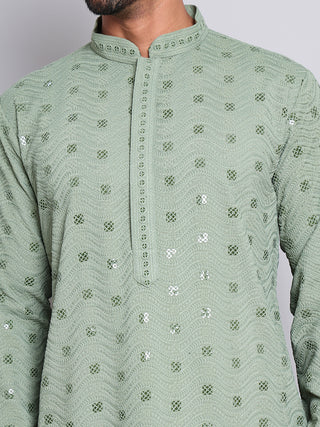 Men's Embroidered and Sequence Kurta Pyjama Sets