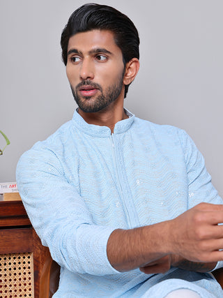 Men's Embroidered and Sequence Kurta Pyjama Sets