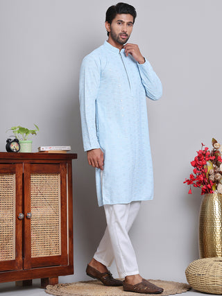 Men's Embroidered and Sequence Kurta Pyjama Sets