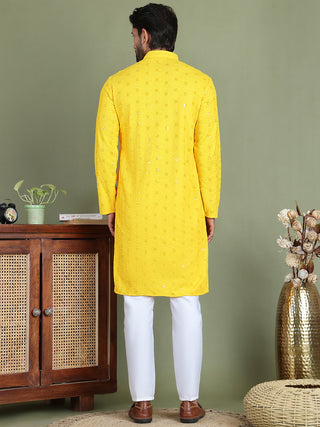 Men's Embroidered and Sequence Kurta Pyjama Sets