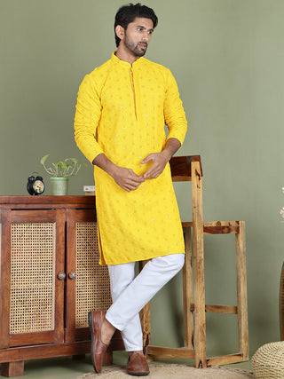 Men's Embroidered and Sequence Kurta Pyjama Sets