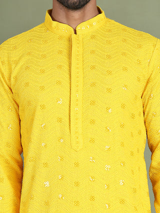 Men's Embroidered and Sequence Kurta Pyjama Sets