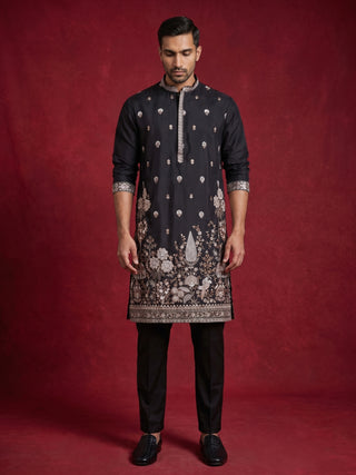 Floral Embroidered and Sequins Kurta Set