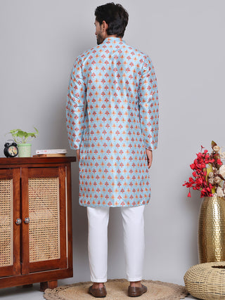 Digital Printed Straight Kurta Set For Men