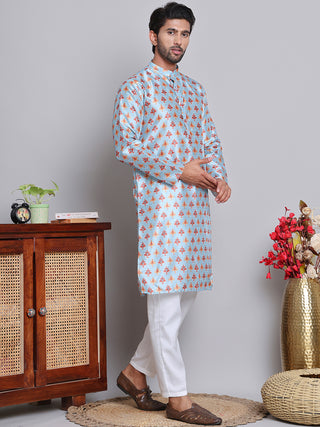 Digital Printed Straight Kurta Set For Men