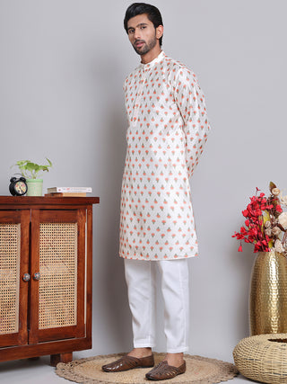 Digital Printed Straight Kurta Set For Men