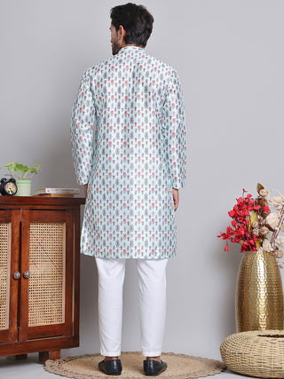 Digital Printed Straight Kurta Set For Men