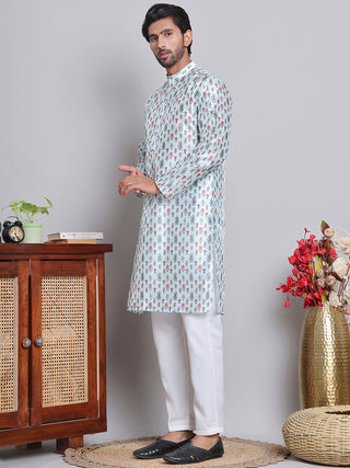 Digital Printed Straight Kurta Set For Men