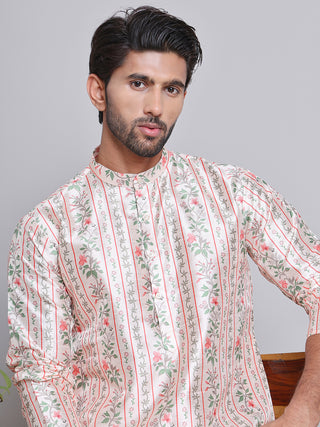 Digital Printed Straight Kurta Set For Men