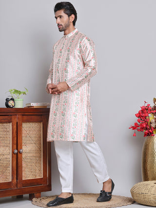 Digital Printed Straight Kurta Set For Men