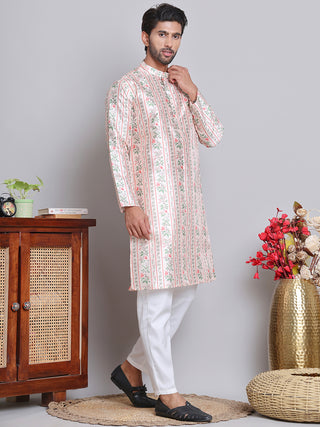 Digital Printed Straight Kurta Set For Men