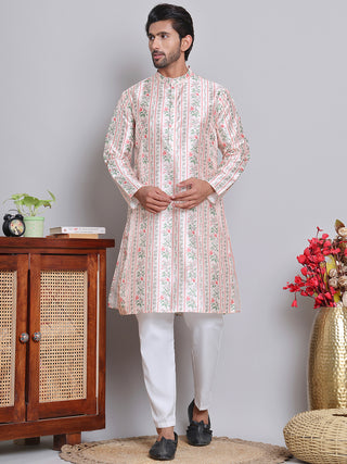 Digital Printed Straight Kurta Set For Men