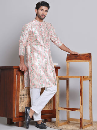 Digital Printed Straight Kurta Set For Men