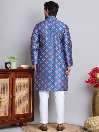 Digital Printed Straight Kurta Set For Men