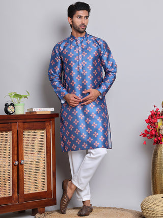 Digital Printed Straight Kurta Set For Men