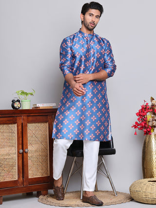 Digital Printed Straight Kurta Set For Men