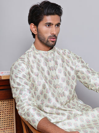 Digital Printed Straight Kurta Set For Men