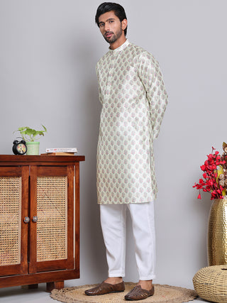 Digital Printed Straight Kurta Set For Men