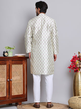 Digital Printed Straight Kurta Set For Men