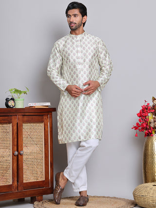 Digital Printed Straight Kurta Set For Men