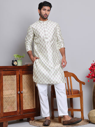 Digital Printed Straight Kurta Set For Men