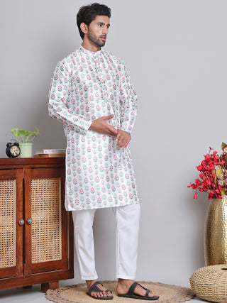 Digital Printed Straight Kurta Set For Men