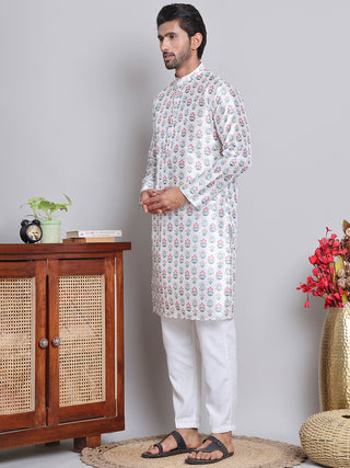 Digital Printed Straight Kurta Set For Men