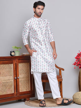 Digital Printed Straight Kurta Set For Men