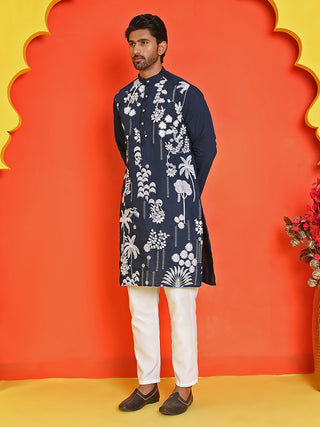Embroidered Straight Kurta Pyjama Set