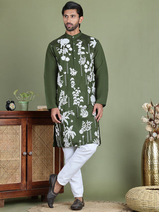 Embroidered Straight Kurta Pyjama Set