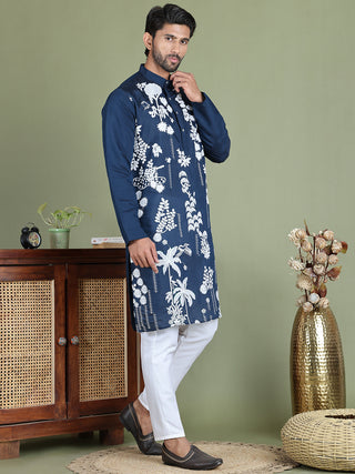 Embroidered Straight Kurta Pyjama Set