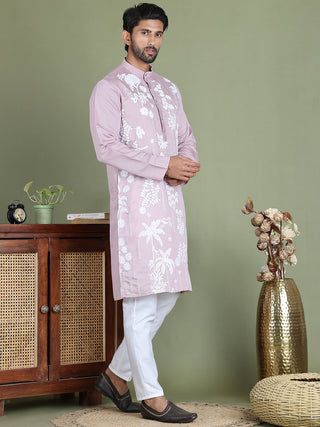 Embroidered Straight Kurta Pyjama Set