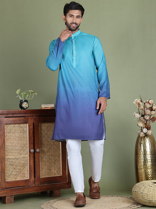 Sequins and Ombre Design Kurta Pyjama Set For Men