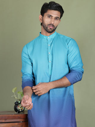 Sequins and Ombre Design Kurta Pyjama Set For Men