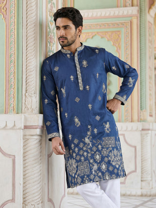 Floral Embroidered and Sequins Kurta Set