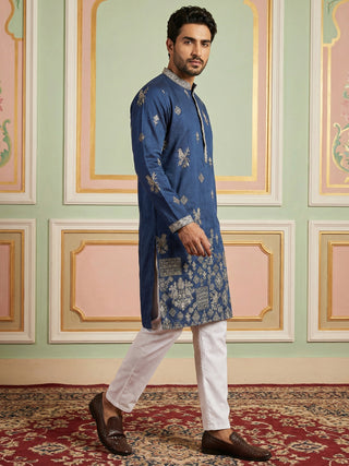 Floral Embroidered and Sequins Kurta Set