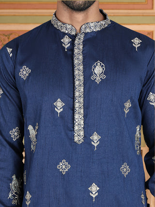 Floral Embroidered and Sequins Kurta Set