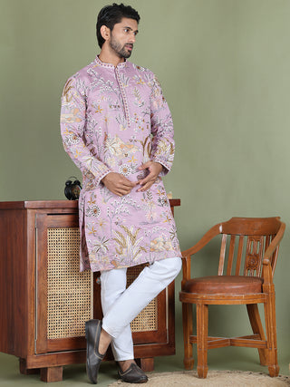 Floral Embroidered Straight Kurta Set