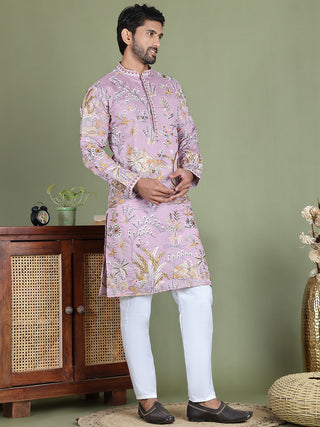 Floral Embroidered Straight Kurta Set