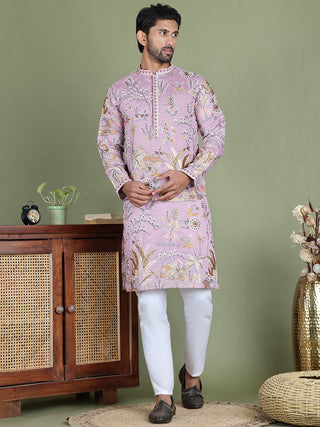 Floral Embroidered Straight Kurta Set