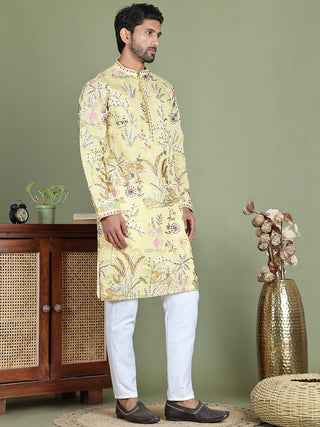 Floral Embroidered Straight Kurta Set