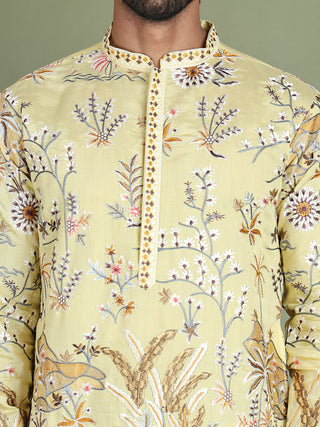 Floral Embroidered Straight Kurta Set