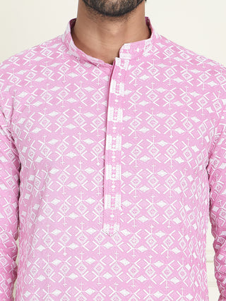 Embroidered and Sequins straight Kurta Set for Men