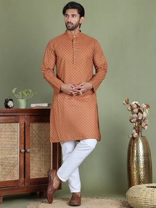 Chikankari Pure Cotton Kurta with Churidar